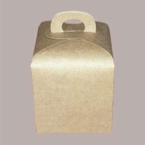 10 Pz Scatola per Confezione Regalo Porta Piccolo Panettone Alto da 100gr in Cartoncino Avana 100x100H100mm