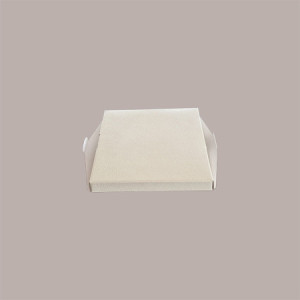 5 Pz Scatola per Confezione Regalo Porta Panettone Alto Base Carta Bianco Astuccio Trasparente PVC 200x200H210mm [eaafb03c]