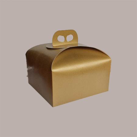 10 Pz Scatola per Confezione Regalo Porta Panettone Basso da 1 Kg in Cartoncino grafica Skin Oro 245x245H130mm [125c2c97]