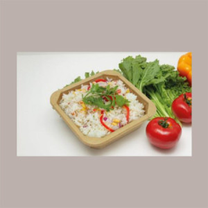 50 Pz Contenitore Square Bowl per Alimenti in Carta Kraft Avana 1000 ml