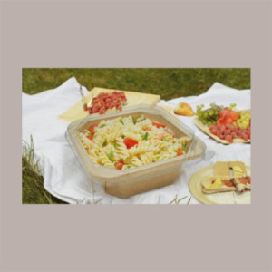 50 Pz Contenitore Square Bowl per Alimenti in Carta Kraft Avana 1000 ml [770776bf]