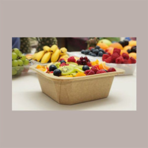 50 Pz Contenitore Square Bowl per Alimenti in Carta Kraft Avana 1000 ml [725731a1]