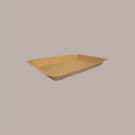 100 Pz Vassoio per Alimenti in Carta Kraft Avana MT1 248x174H22 mm [c61f2fda]