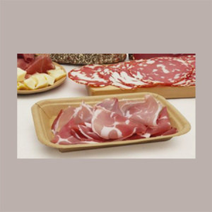 100 Pz Vassoio per Alimenti in Carta Kraft Avana MT2 203x163H22 mm [2f8875d2]