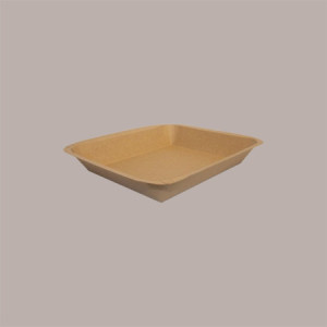 100 Pz Vassoio per Alimenti in Carta Kraft Avana MT4 170x148H24 mm [910ee6ae]