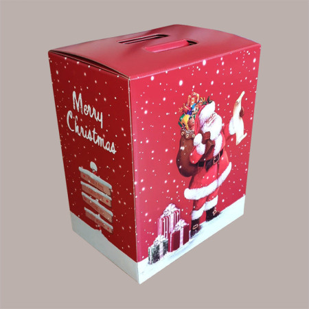 10 Pz Scatola per Confezione Regalo Natale Porta Panettone Bottiglia Valigetta Piccola Cartoncino Rosso grafica Babbo [ef41ffe2]