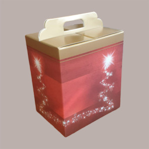 10 Pz Scatola per Confezione Regalo Natale Porta Panettone Bottiglia Valigetta Media in Cartoncino Rosso grafica Albe [2bc2cfd0]