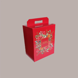 10 Pz Scatola per Confezione Regalo Natale Porta Panettone Bottiglia Valigetta Piccola Cartoncino Rosso Merry Christm [2fddcc5a]