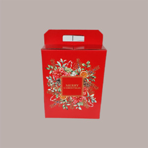 10 Pz Scatola per Confezione Regalo Natale Porta Panettone Bottiglia Valigetta Piccola Cartoncino Rosso Merry Christm [f6fb8f57]