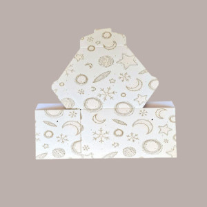 5 Pz Scatola per Confezioni Regalo Porta Panettone Alto da 1 Kg Esagonale in Cartoncino grafica White Segreto con Cor [b9539920]