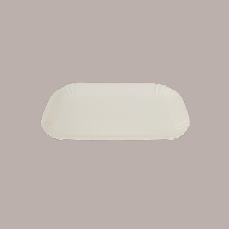 60 Pz Vassoio Cartone Alimentare Bianco Brio Eco Nr 10 Rettangolare Usa e Getta 38x52cm [3d057031]