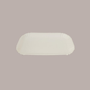 400 Pz Vassoio Cartone Alimentare Bianco Brio Eco Nr 1 Rettangolare Usa e Getta 13x19cm [e423333c]