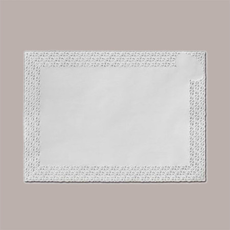 100 Pz Pizzi in Carta Bianchi Rettangolari antigrasso Centrini Smerlati 15x30cm [ec6974e7]