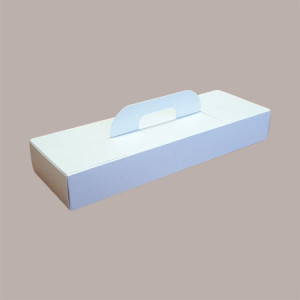 10 Pz Scatola Porta Strudel in Cartoncino Bianco grafica effetto pelle 34x12H5cm [c135bb24]