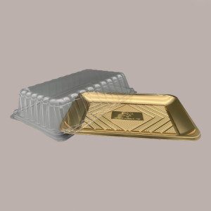 50 Pz Vassoio Porta Paste in Plastica Oro Kadò Nr 8 Alcas 400x303H28mm [a66d731c]