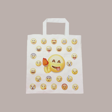 200 Pz Borsa Shoppers Carta per Vaschette Gelato Grafica Emoticon 26+17H27cm [f5d1f7f7]