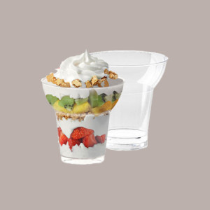 50 Pz Bicchiere Svasato in PS Trasparente ideale per Yogurt Dessert GO YO 100cc