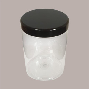 5 Pz Vaso Barattolo Pet Trasparente 1000 Ml + Coperchio Nero Lucido Ideale per Gelato [3ef064a2]