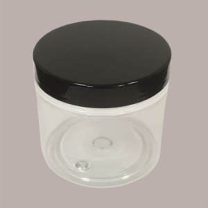 10 Pz Vaso Barattolo Pet Trasparente 200 Ml + Coperchio Nero Lucido Ideale per Gelato