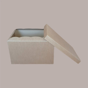 2 Pz Scatola per Confezione Regalo Baule+Coperchio Carta Onda Avana 400x285H240 mm