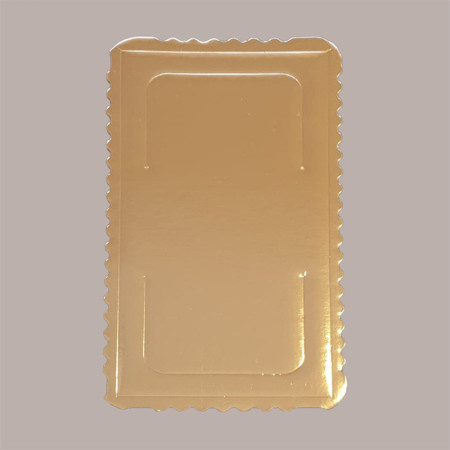 10 Pz Sottotorta Vassoio Cartone Rettangolare Oro Nero Microtriplo 16x35cm [4664b3ad]