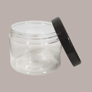 20 Pz Vaso Barattolo Pet Trasparente Basso 100 Ml + Coperchio Nero Lucido Ideale per Gelato