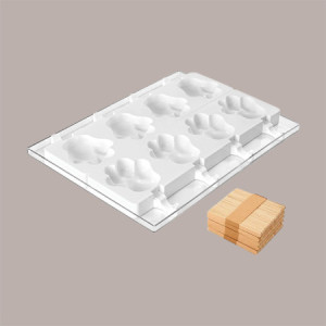 1 Pz Set 2 Stampi GEL06 PATA con 50 Stecchi in Legno per Gelato Impronta Zampetta 89x84H24 mm [3d729d21]