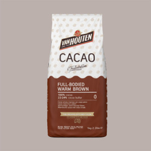 1 Kg Cacao in Polvere Amaro Marrone Warm Brown Van Houten 22/24% Callebaut