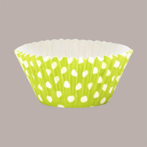 135 Pz Pirottino Rotondo per Muffin o Cupcake in Carta Forno Verde a Pois Bianco [cd67c09d]