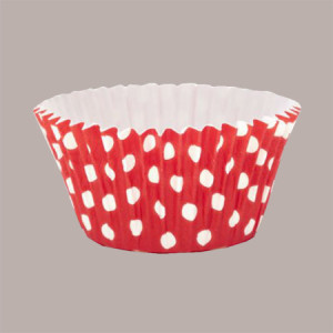 135 Pz Pirottino Rotondo per Muffin o Cupcake in Carta Forno Rossa a Pois Bianco [df8c1399]