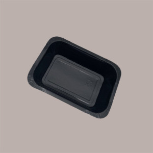 75 Pz Vaschetta in Carta Rivestita in Pet per Alimenti Colore Nero 194x137H45 mm [4dfa162a]