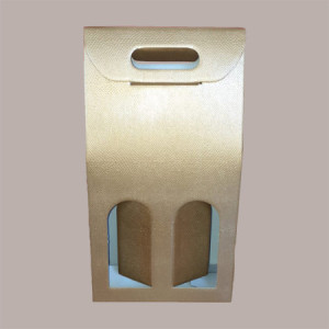 10 Pz Scatola Astuccio Porta 2 Bottiglie 750 ml Champagne Cartoncino grafica Skin Oro 200x100H385mm