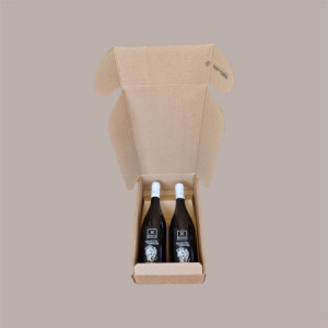 10 Pz Scatola Astuccio Porta 2 Bottiglie 750 ml Olio Vino Cantinetta Stesa in Cartoncino Avana 340x180H90mm