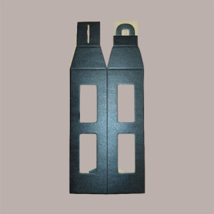 10 Pz Scatola Astuccio Porta 1 Bottiglia 750 ml Olio Vino Cartoncino grafica Seta Nero a forma Lanterna 90x90H350mm [32c6a009]