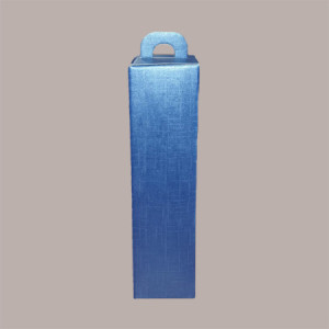 10 Pz Scatola Astuccio Porta 1 Bottiglia 750 ml  in Carta Grafica Juta Blu con Manico 90x90H340mm