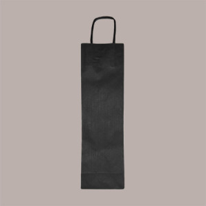 20 Borsa Busta Carta Nera porta 1 Bottiglia 750 ml con Manico in Cordoncino 12+9x40cm [b9c5b1cc]