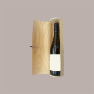 2 Pz  Astuccio in Legno Porta 1 Bottiglia 750 ml con cordino H32,5cm Dm 8cm