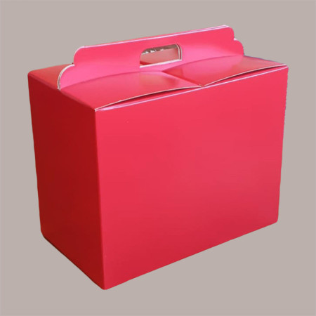 10 Pz Scatola per Confezione Regalo Natale Porta Panettone Bottiglia Valigetta Grande Cartoncino Rosso 430x240H345mm [39291cd4]