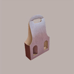 10 Pz Scatola Astuccio Porta 3 Bottiglie 750 ml vino e olio New Bag in Cartoncino Marrone effetto Pelle 270x90H410mm