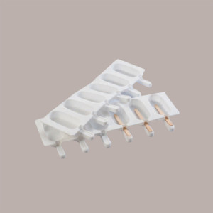 Kit Stampo in Silicone per Stecco Gelato 12 Pose con Vassoio e 50 Stecchi legno