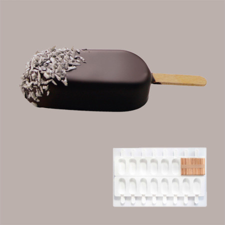 Kit Stampo in Silicone per Stecco Gelato Mini 16 Pose con Vassoio e 50 Stecchi legno [675e9e66]