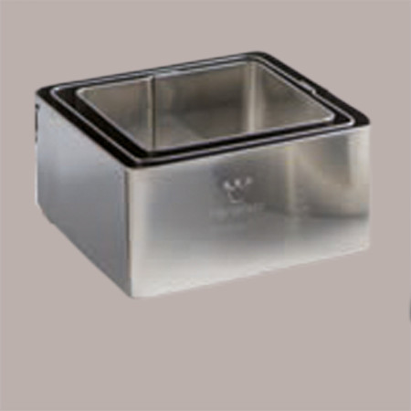 1 Pz Stampo Acciaio Inox Quadrato Fascia per Semifreddo Torta Gelato 18x18H4 cm [a55396ce]