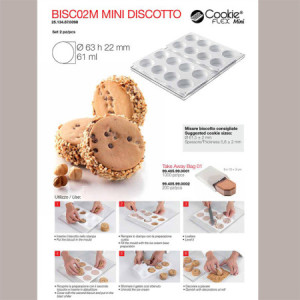 Stampo in Silicone per Biscotto Gelato Mini Cioccogel ed Extra Dark 60mm Break&Go [11012e36]