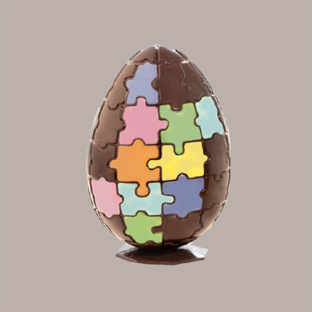 Stampo in Policarbonato per Uovo di Cioccolato Pasqua 210g Riutilizzabile Modello Puzzle Martellato [616cdf1c]