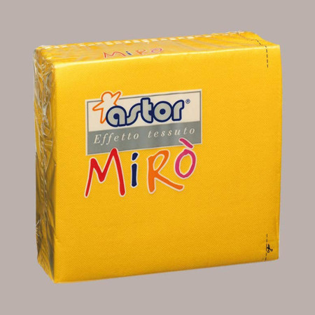 80 Pz Tovagliolo Carta 2 Veli Giallo Mais Effetto Tessuto Mirò Astor 38x38cm [34d0286e]