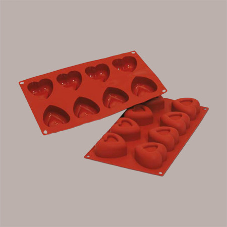 1 Pz Stampo in Silicone Forma Cuore Big Passion 8 Impronte Riutilizzabile [0b376c69]